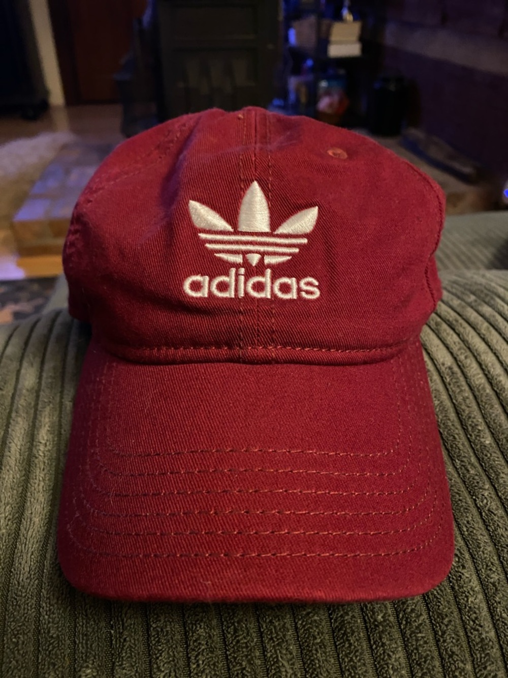 adidas Burgundy Cap with White Trefoil Patch